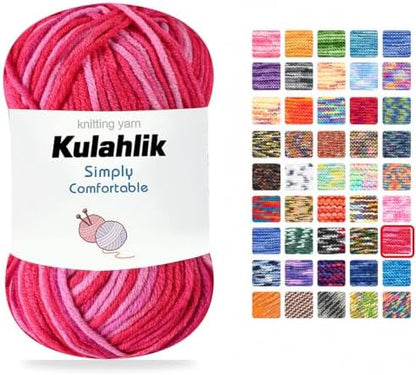 50g(1x50g) Acrylic Yarn for Crocheting and Knitting, Colorful Gradient Yarn Thread, 1 Rolls Skeins, Multicolor Hilo Acrílico, Perfect for DIY Crafts Project by Kulahlik