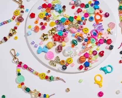 Colorful Beads Keychain Making Kit DIY Bag Charms Jewelry Making Kit Gifts - Image 5