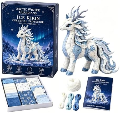 Arctic Winter Guardians DIY Patchwork Kit - 3D Felt Animal Sewing Kit - DIY Patchwork Animal Kit for Beginners, Handmade Felt Craft Kit for Home Decor & Creative Gift (blue3) by Unknown