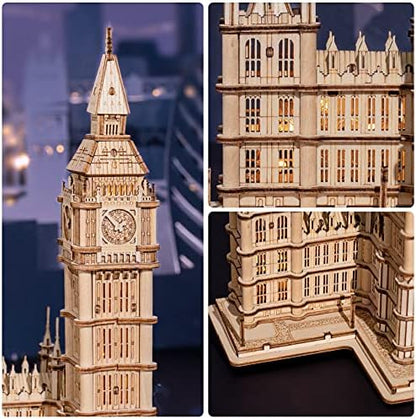 Rowood 3D Puzzles for Adults Wooden Model Kit Adult Craft Kit Gifts for Age 14+ Big Ben - Image 4