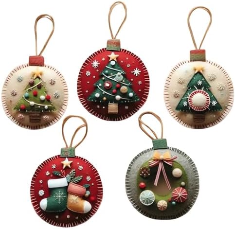 DIY Christmas Felt Patch Kit, Felt Christmas Ornaments, Craft Set with Pre-Cut Felts Sheets, Holiday Craft Kit for Family Fun, Beginner-Friendly, Handmade Xmas Decorations for Tree & Home (#F) - Image 2