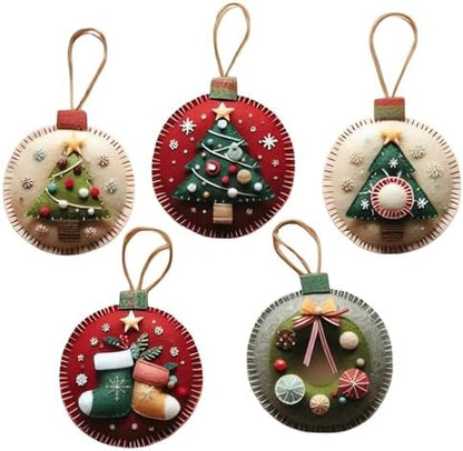 DIY Christmas Felt Patch Kit, Felt Christmas Ornaments, Craft Set with Pre-Cut Felts Sheets, Holiday Craft Kit for Family Fun, Beginner-Friendly, Handmade Xmas Decorations for Tree & Home (#F) - Image 2
