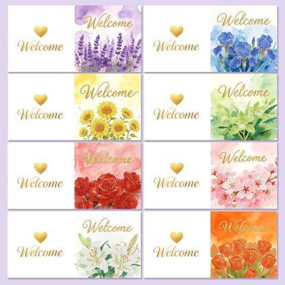 Muzagroo Art Diamond Art Greeting Cards for Adults DIY Welcome Cards 8PCS - Image 7