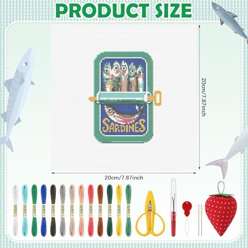 XunYee Needlepoint Canvas Kit, Sardine - Image 2