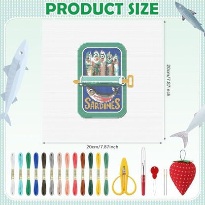 XunYee Needlepoint Canvas Kit, Sardine - Image 2