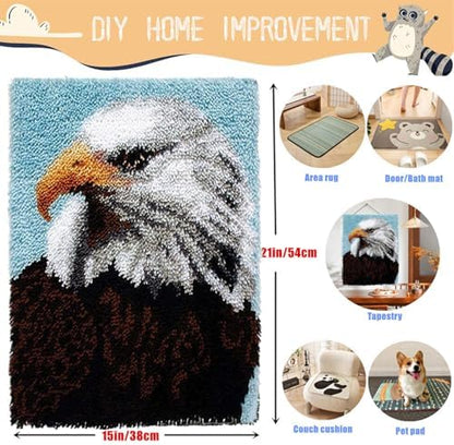 EMISTEM American Bald Ragle Latch Hook Kits for Adults Beginners， 20“ X 15" - Image 3