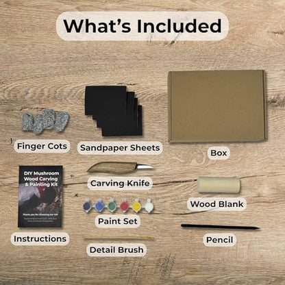 Sharky DIY Mushroom Wood Carving Kit for Beginners - Image 2