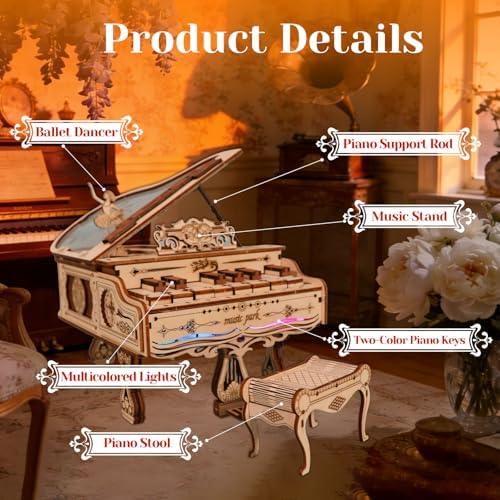 Music Park 3D Wooden Puzzle, Piano Music Box - Image 3