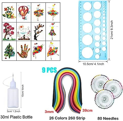 Woohome 48 PCS Paper Quilling Kit, Paper Quilling Making Drawing Design and Papers Quilling Tools for Quilling Art Paper DIY Drawing Handcraft Handmade, Home Decoration - Image 5