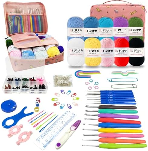 HYHJMISTY Beginner Crochet Kit with Ergonomic Hooks for Adult DIY Gift by HYHJMISTY