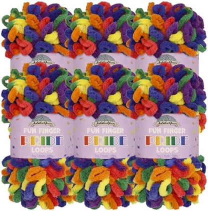 JubileeYarn Fun Finger Pride Loops Yarn - Quasar - 6 Skeins by BambooMN
