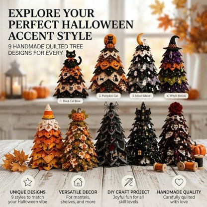 HZSprance DIY Quilted Christmas Tree Kit –3D Fabric Patchwork Kit(YellowB) - Image 2