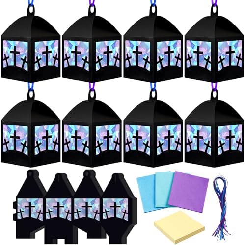 Maitys 16 Sets Christian Cross Paper Lantern Suncatcher Craft Kits by Maitys