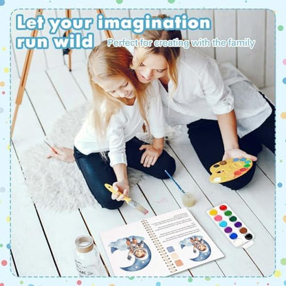Space Theme Watercolor Workbook,Water Coloring Book with Designs on Premium Paper,12 Beginner Friendly Sketched Illustrations,Perfect for Gifting to Spark Creativity & Joy for Adults - Image 7
