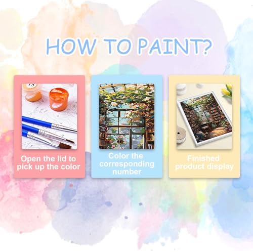 Bookshelf Paint by Number for Adult, Paint by Numbers for Adults Landscape - Image 7