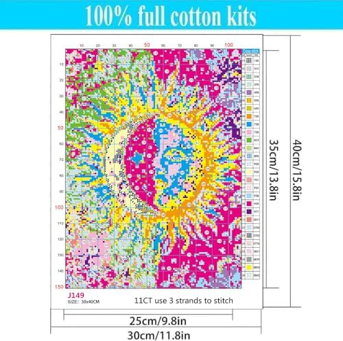 WUSARPLY Sun and Moon Stamped Cross Stitch Kits for Beginners Adults - Image 6