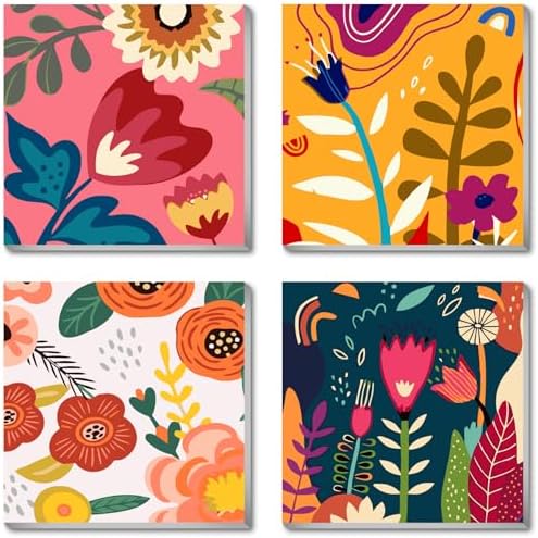 eimivrc 4 Pack Paint by Numbers Kit for Adults Framed,Flowers Paint by Numbers for Adults Beginner,DIY Acrylic Oil Painting for Home Wall Decor(8x8inch) by eimivrc
