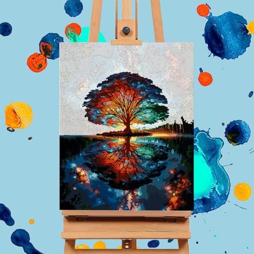 Paint by Numbers Kit for Adults, Tree of Life Acrylic Canvas Painting Set - Image 4