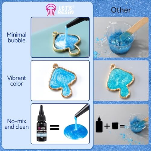 Bundle 153Pcs UV Resin Jewelry Making kit with Light and 10 Colors Pearlescent UV Resin - Image 6