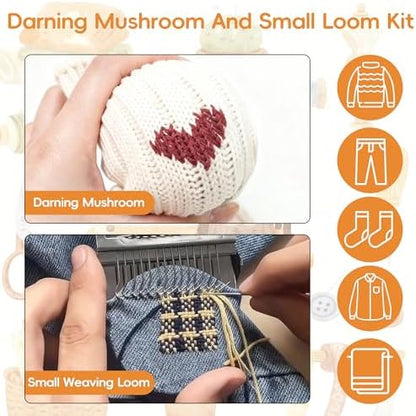 Mini Darning Loom,Handcraft DIY Weaving Repair Darning Kit for Beginner - Image 6