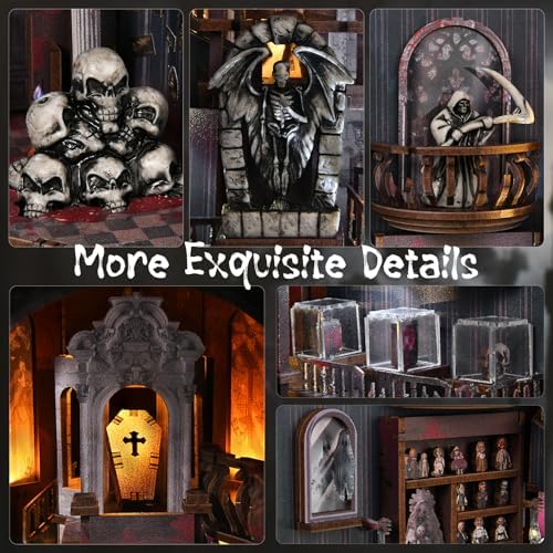 CCCDF Haunting Relics Book Nook Kit, Gothic Miniature House Kit with LED - Image 4