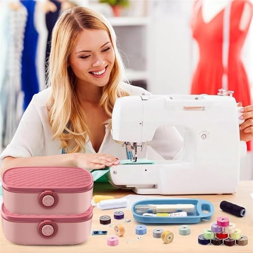 Sewing Kit with Case, Portable Sewing Box Organizer, Needle and Thread Kit with 20 Color Threads, Self Threading Needles, Scissors, Tape Measure, Buttons, Safety Pins for Adults, Travel, Home - Image 6