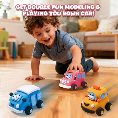 Air Dry Clay Kit for Kids - 3 Boxes Pull Back Car Making - Image 3