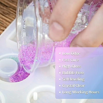 Epoxy Resin 1 Gallon - Crystal Clear Epoxy Resin Kit - Self-Leveling, High-Glossy, No Yellowing, No Bubbles, Perfect for Crafts, Table Tops, DIY 1:1 Ratio - Image 3