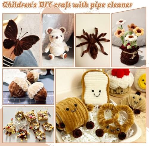 AHAMETON 620Pcs Brown Pipe Cleaners Flower Kit,Chenille Stems Craft - Image 6