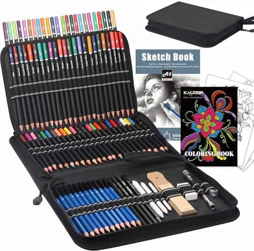 KALOUR 96 Premium Drawing Pencil Set,including 72 Colored pencil and 24 sketch kit, for Drawing,sketching and Coloring Books,Art Supplies for Beginner,Artists and Adults by KALOUR