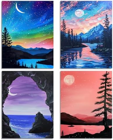DOTSOPS 4 Pack Landscape Diamond Painting Kits Art Adults Painting Kit by DOTSOPS