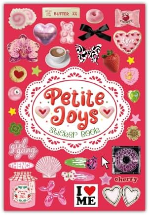PRSTINCOL Sweetheart Vintage Style Sticker Book, 30 Pages of Aesthetic Stickers for Journaling Adults, Cute Retro Floral and Love Ephemera, 8.3 by 5.5 Inches, Over 550 Pieces by PRSTINCOL