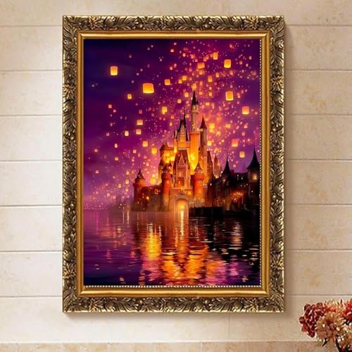 Magical Castle Paint by Numbers Kit for Adults Framed Canvas Frameworkless - Image 6