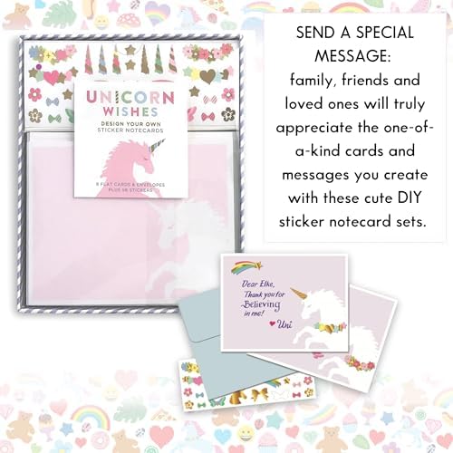 Mrs. Grossman's Design Your Own Sticker Notecards, Unicorn Wishes - Image 2