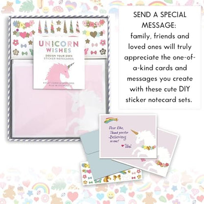 Mrs. Grossman's Design Your Own Sticker Notecards, Unicorn Wishes - Image 2