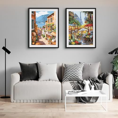 QUITEDEW 2 Pack Scenery Paint by Numbers Kits for Adults,16x20 Inch. - Image 4
