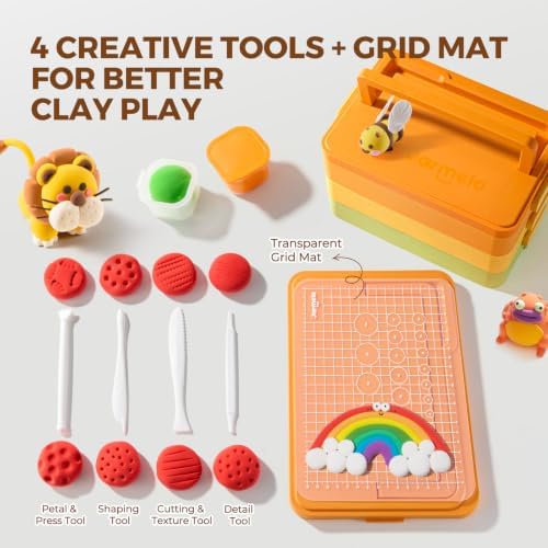 Jar Melo Air Dry Clay for Kids 36 Colors Modeling Clay Kit with Storage Box - Image 5