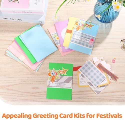 Diy Handmade Greeting Card Set, Paper Craft Kit With Cards, Envelopes, And Decorative Accessories For Birthdays, Christmas, Weddings - Image 3