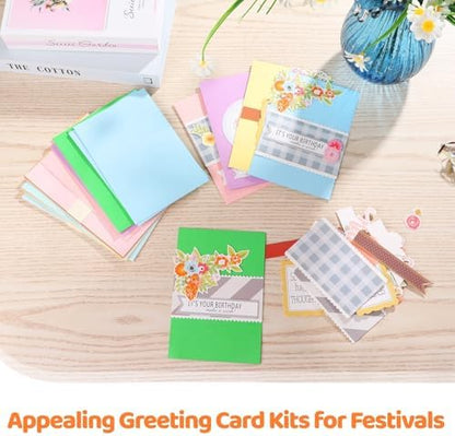 Diy Handmade Greeting Card Set, Paper Craft Kit With Cards, Envelopes, And Decorative Accessories For Birthdays, Christmas, Weddings - Image 3