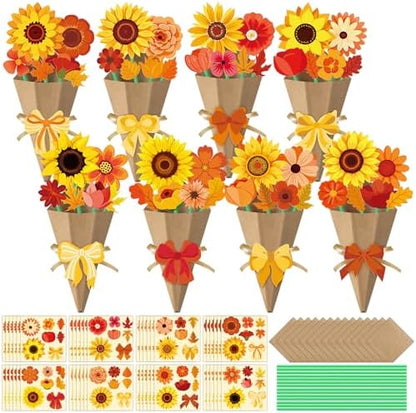 Motipuns 48 Set Thanksgiving Crafts Kit Flower Bouquet Craft DIY Paper by Motipuns