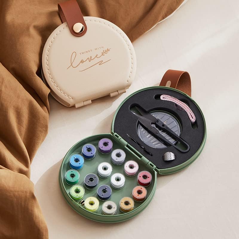 ZUNON Sewing Kit, Travel Mini Sewing Kits for Adults Suppliers Repair Project Kit Needle Family Sewing Thread Accessories Traveler Beginner Emergency Kids DIY Organizer Plastic(Green Sewing kit) - Image 3