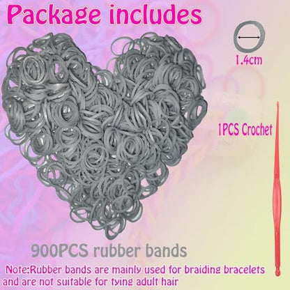 Loom Rubber Band Refill, Silver 900 Pcs. - Image 2