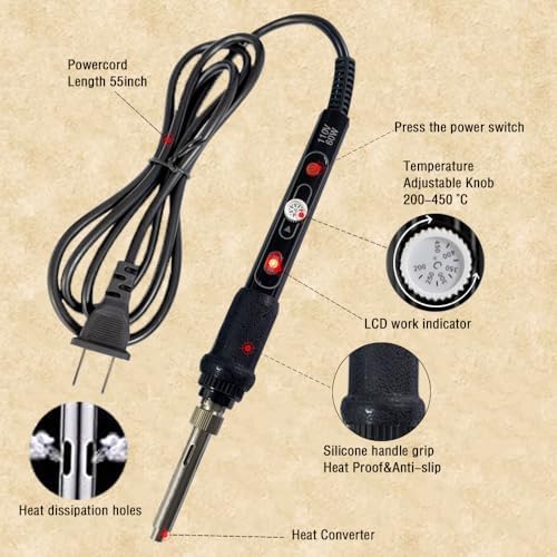 Wood Burning Kit,Wood Burning Tool with Adjustable Temperature 200~450°C, Professional Wood Burning Pen for Embossing Carving DIY Adults Crafts Beginners - Image 2