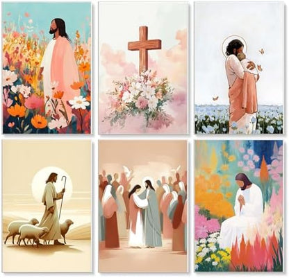 Yezavesu 6 Pack Jesus Paint by Numbers Kit for Adults Beginner 8x12 Inch by Yezavesu