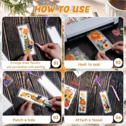 447 Pcs Dried Flower Bookmark Making Kit, DIY Craft for Adults - Image 3