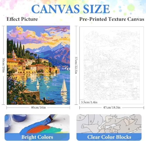 ZRIZQ Paint by Numbers Kit for Adults Beginner Landscape,City Scape,16x20 - Image 2