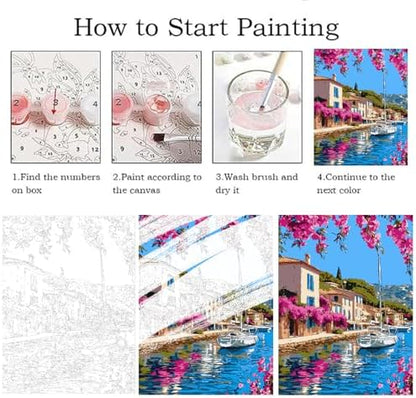 ZRIZQ Landscape Paint by Numbers Kit for Adults Beginner,City Scape,16x20 - Image 5
