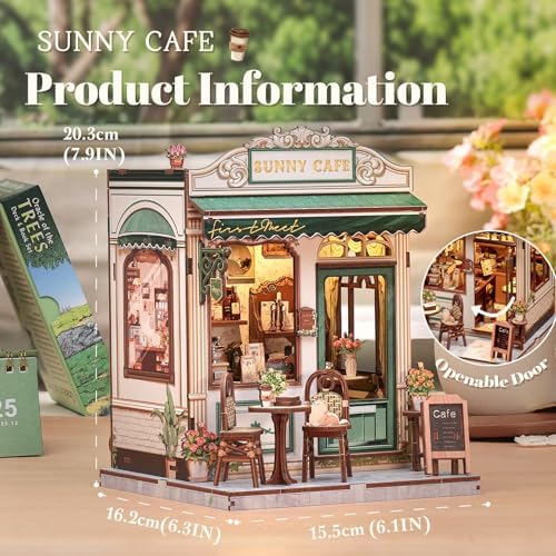 Fsolis Book Nook Kit Miniature House (Sunny Cafe) - Image 6