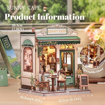 Fsolis Book Nook Kit Miniature House (Sunny Cafe) - Image 6
