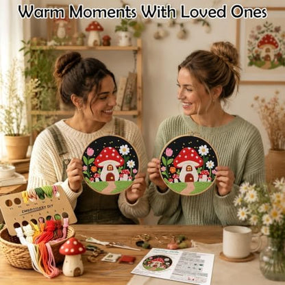 Louise Maelys Embroidery Kit for Beginners, Mushroom House Pattern - Image 5